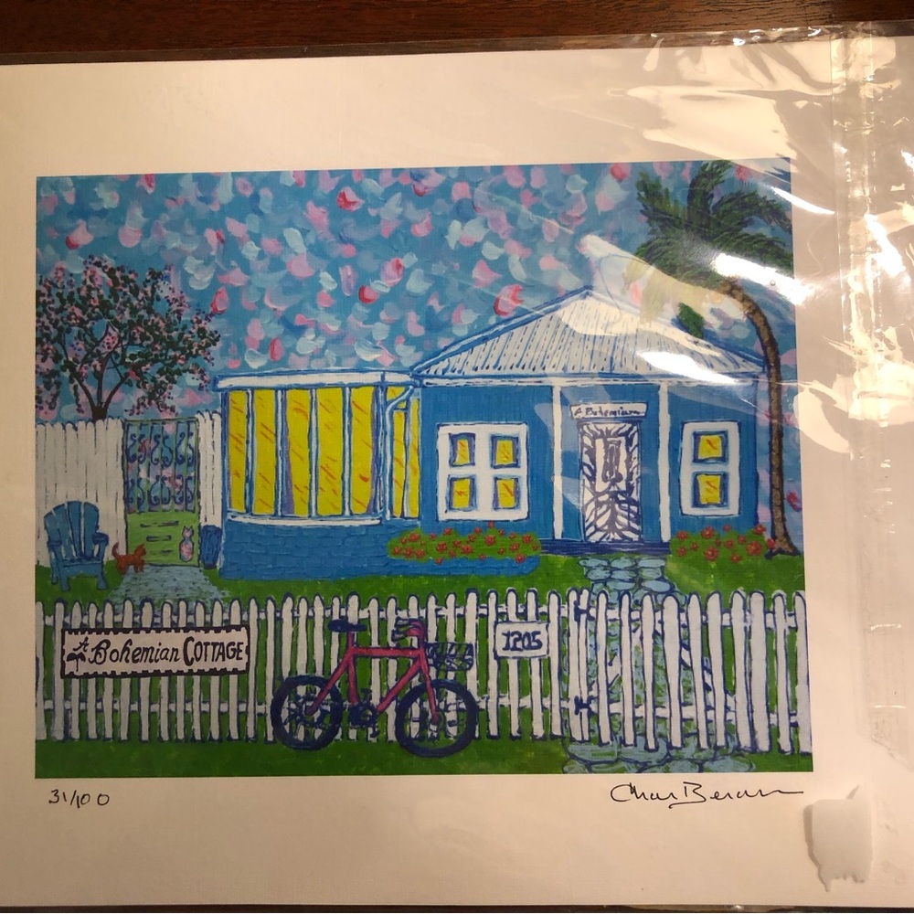 Art Print “Bohemian Cottage” TYBEE ISLAND.  Local artist Charlotte Beran 8 x 10” - Picture 7 of 7